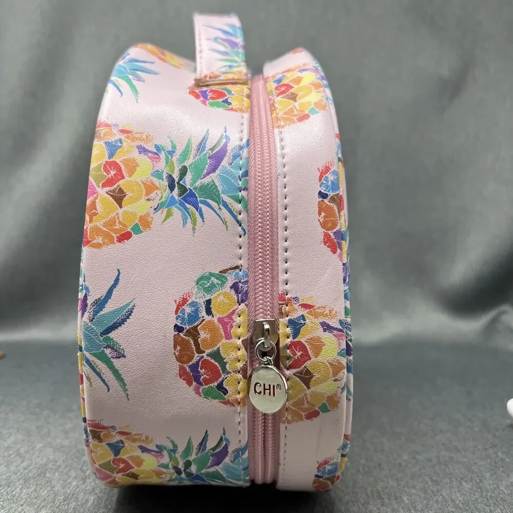 CHI Pineapple Crush Travel Hair Dryer 1400W Matching Print Carrying Case Pink